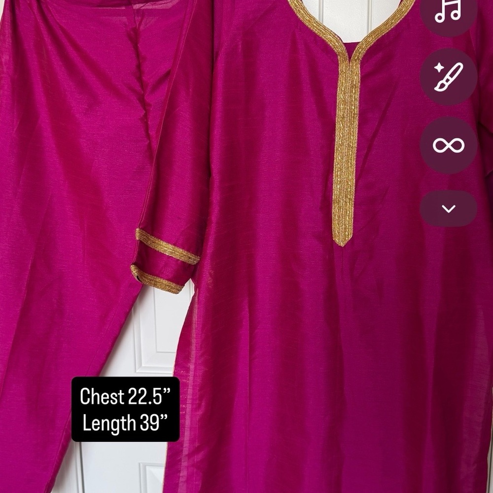 Vibrant Pink and Gold Tunic